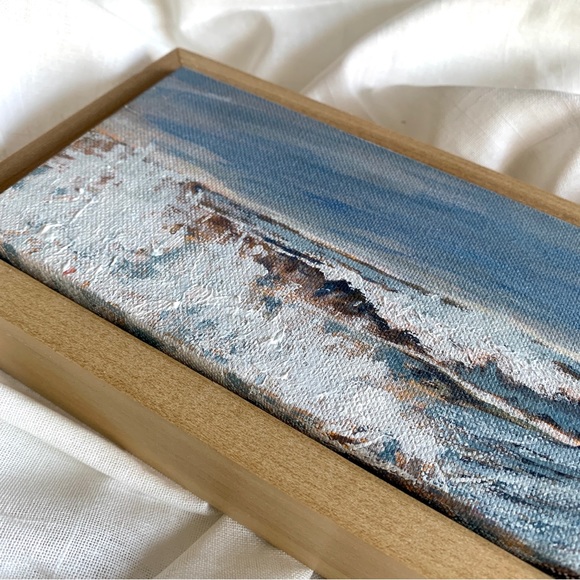 Original Artwork by Artist Susan Kelly “ Wild and Wintery Lake Huron “ 4” x 12” - Picture 5 of 6